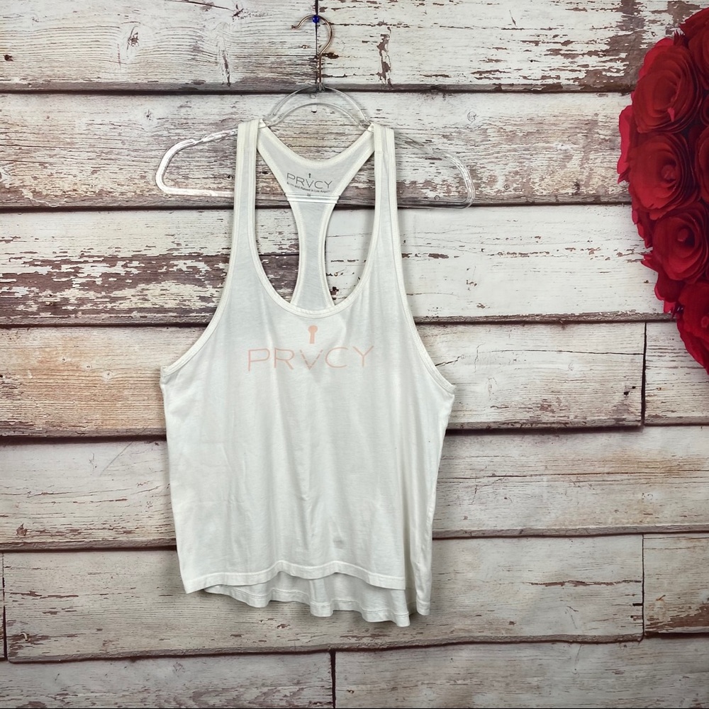 Prvcy WOmens tank white logo tank top m